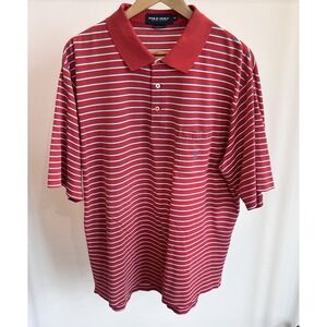 VTG Polo Golf Ralph Lauren Pima Cotton Shirt Pink Striped Men's Sz XXL / 2XL Y2K